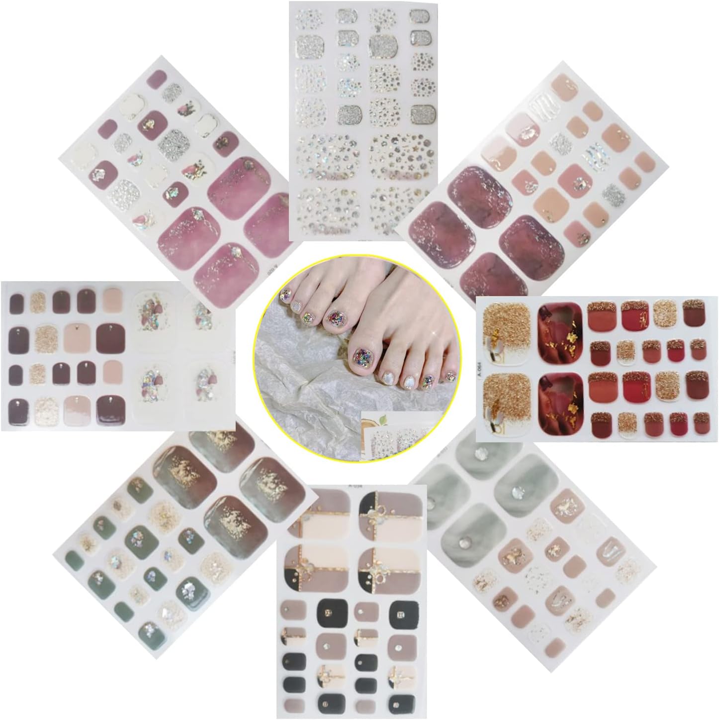 ネイルシール 足用 8枚 2週間持続 ネイルステッカー フット 3dジェルネイル Sgs ネイルシール 足用 8枚 2週間持続 ネイルステッカー フット 3dジェルネイル Sgs