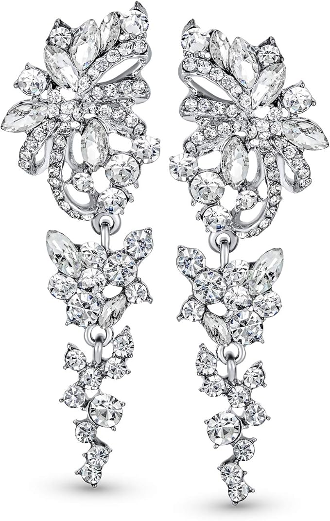 Festa Formale Vacanza Moda Dichiarazione Nero Cristallo Penzolare Lineare Goccia Goccia Lampadario Orecchini Per Le Donne Matrimonio Prom Nero - Foto 8