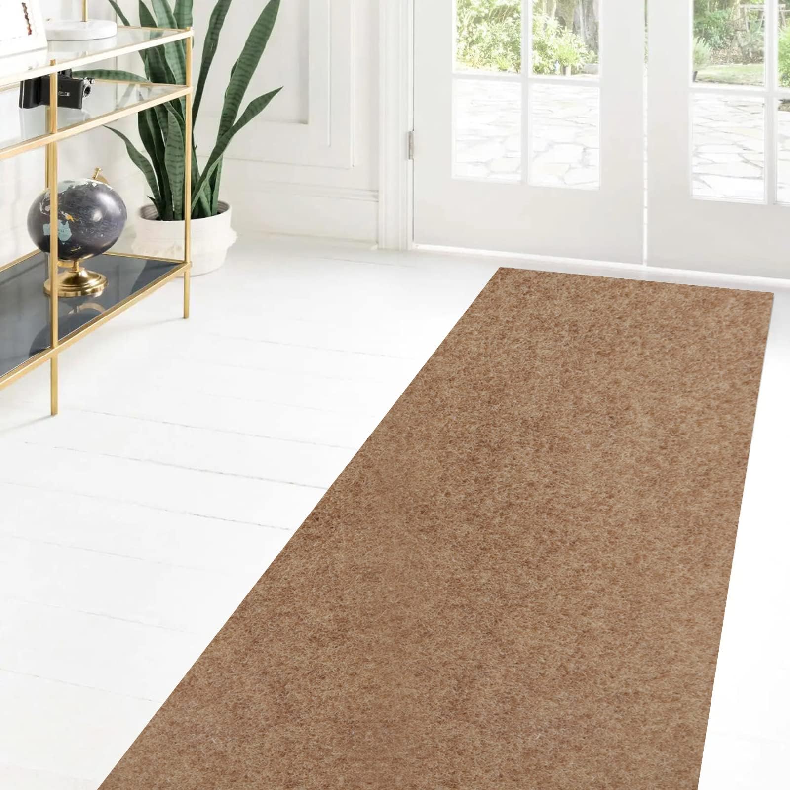 Custom Size Runner Rug 2 ft x 5 ft, ZGR 2-82ft Carpet Runners Hallway Entryway Kitchen Garage Laundry Room Area Rugs with Non-Slip Rubber Backing, Sand