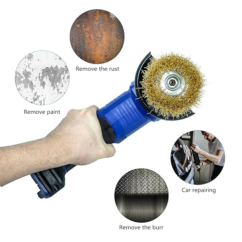 Miniatura 3 de SALI Juego de 24 cepillos de alambre, cepillo de vaso trenzado grueso de 3 pulgadas para amoladoras, con eje de 58-11 pulgadas para limpieza pesada