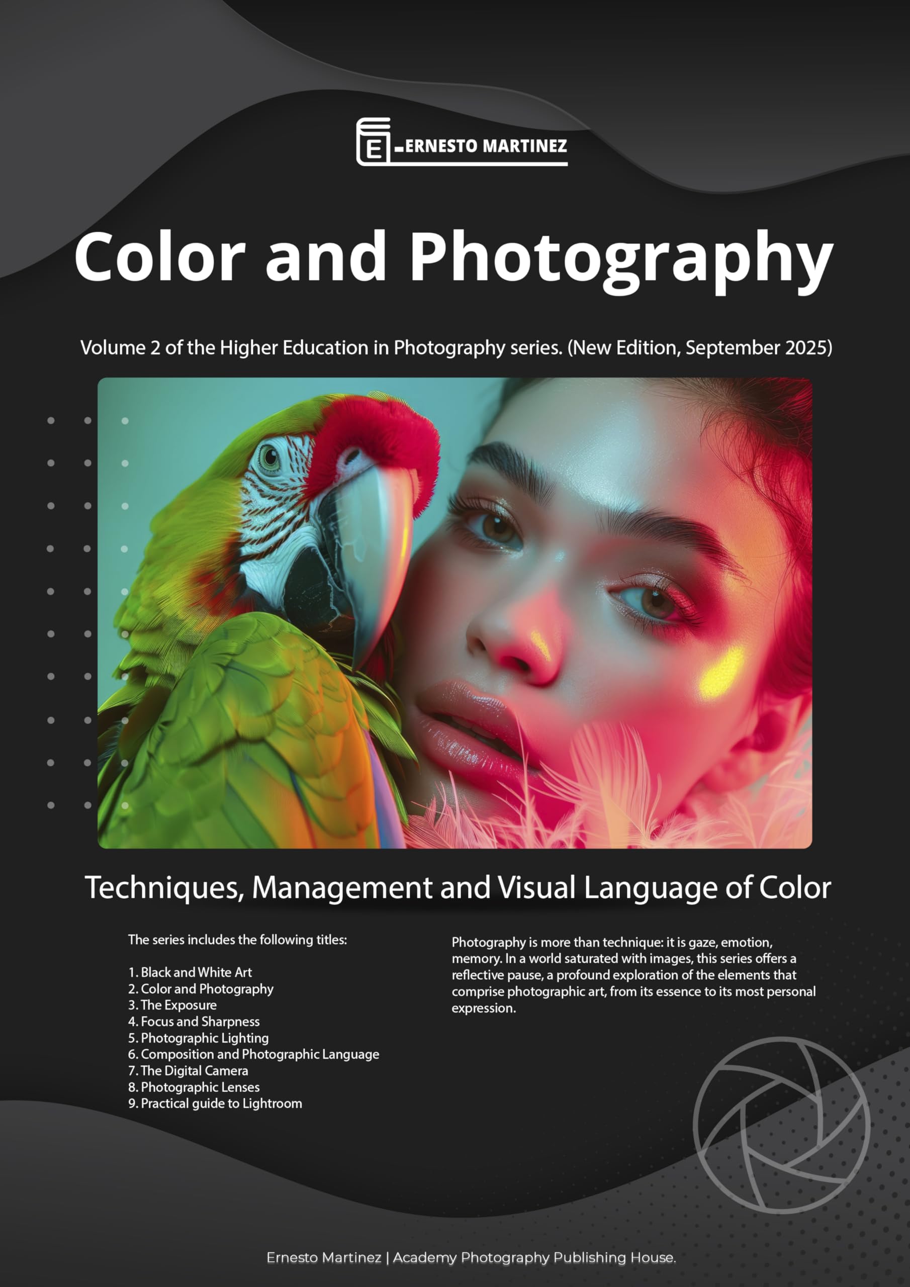 Livre de photographie langage visuel de la couleur et gestion des techniques d'exposition