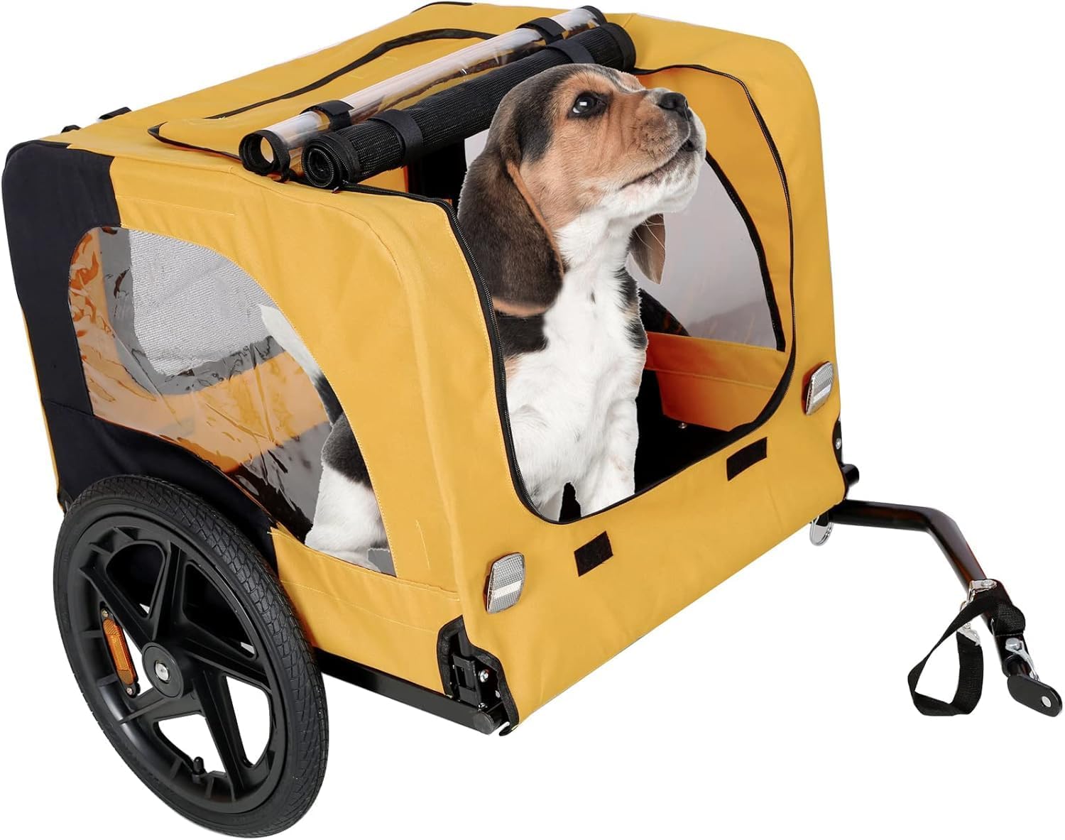 Pet Bike Trailer Dog Cart for Bicycle,Suitable for Small and Medium Pets, Easy Folding Cart Frame, Quick Release Wheel, Non-Slip Floor, Internal Leash