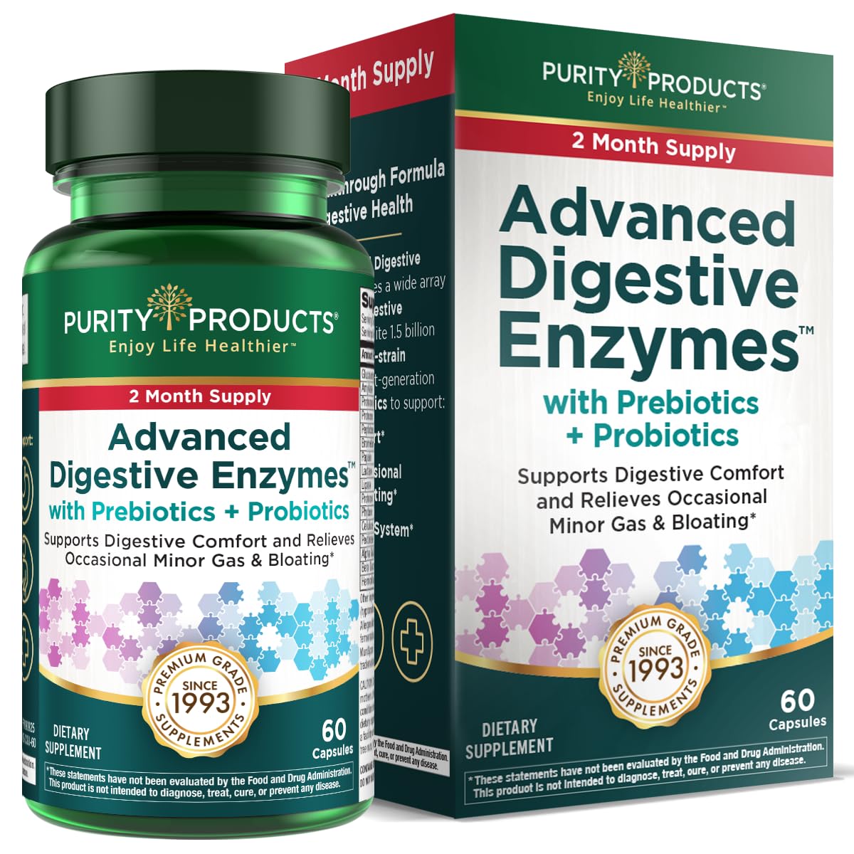Purity Products Advanced Digestive Enzymes with Probiotics & Prebiotics