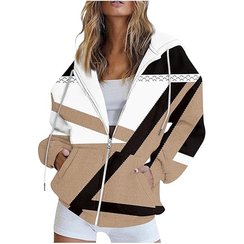 Women's Fall Fashion Zip Up Hoodies 2024 Long Sleeve Sweatershirts Lightweight Loose Fit Workout Hoodie