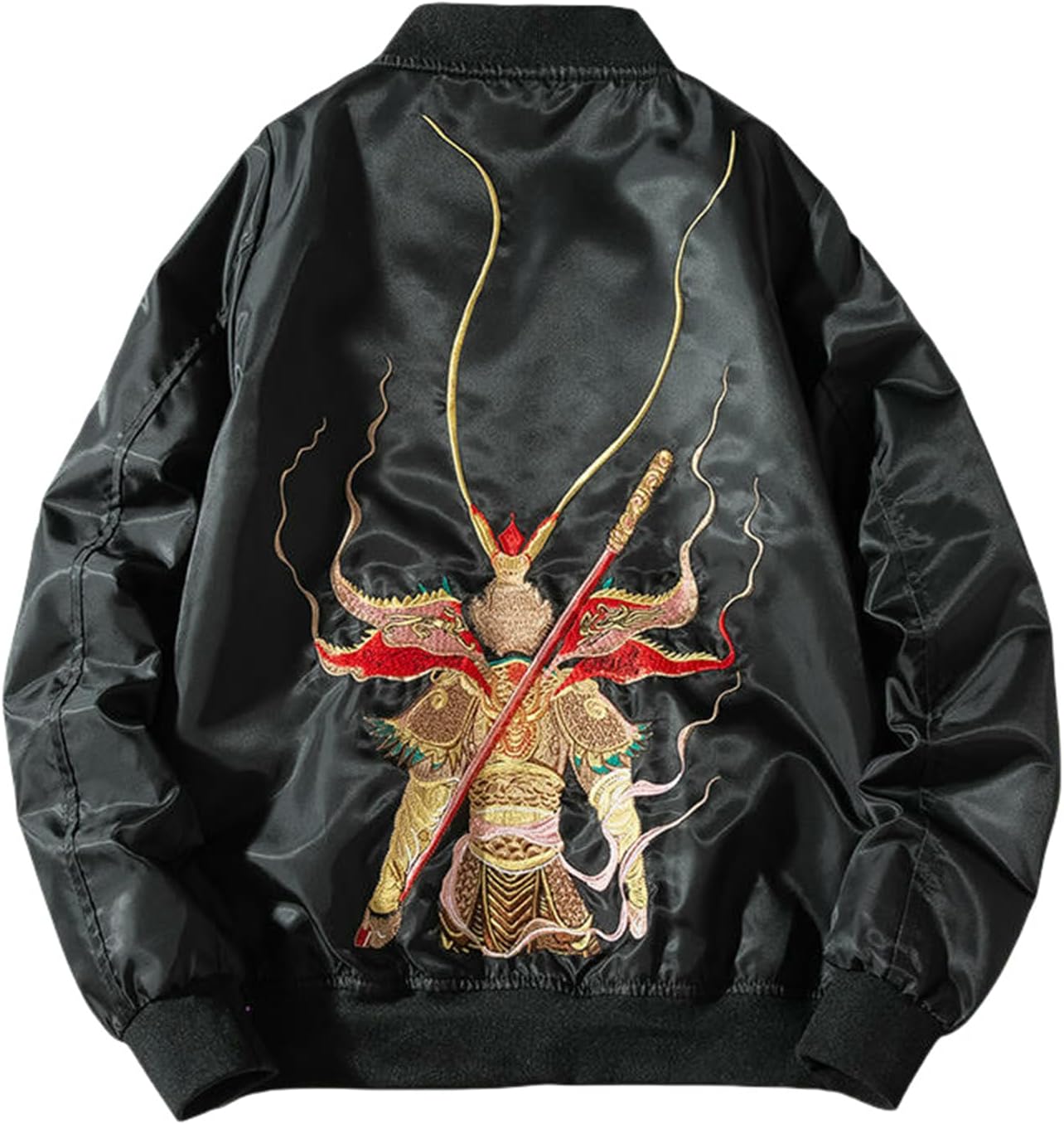 Men's Autumn Winter National Trendy Embroidered Padded Thickened Loose Baseball Jacket Coat