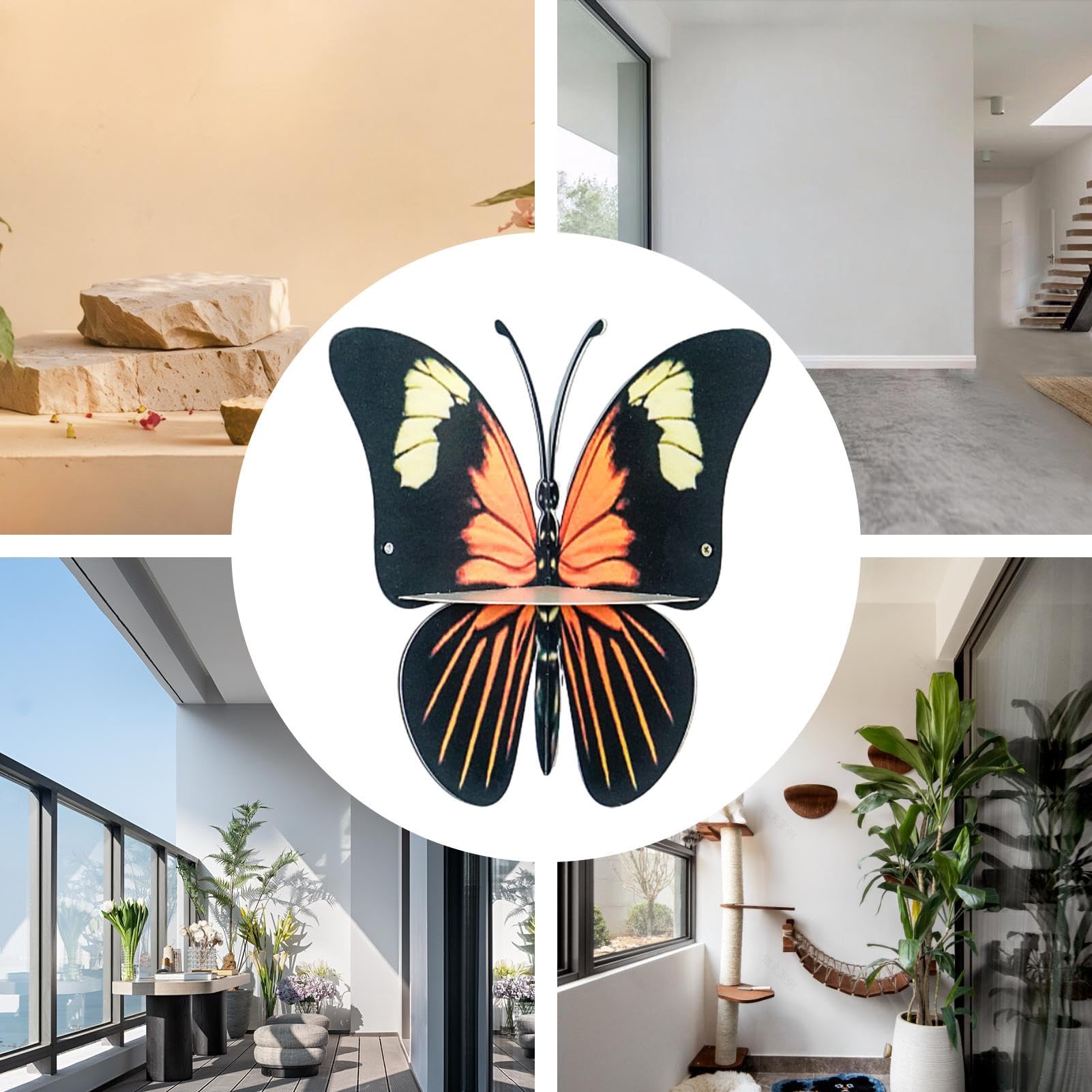 蝶の装飾が美しい収納棚 Amazon.co.jp: 蝶の壁収納棚 - 蝶の形をした保育園の壁の装飾、鉄製の