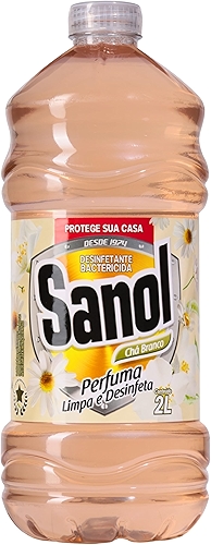 Sanol, Desinfetante líquido para uso geral, Chá Branco, 2 litros, Azul