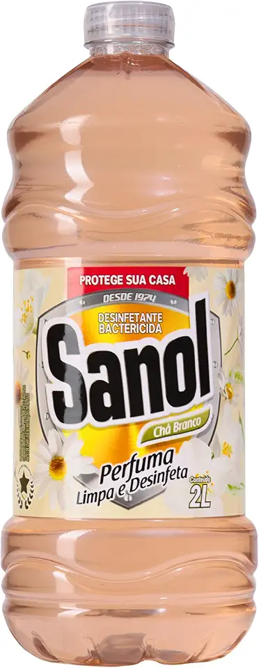 Sanol, Desinfetante líquido para uso geral, Chá Branco, 2 litros, Azul