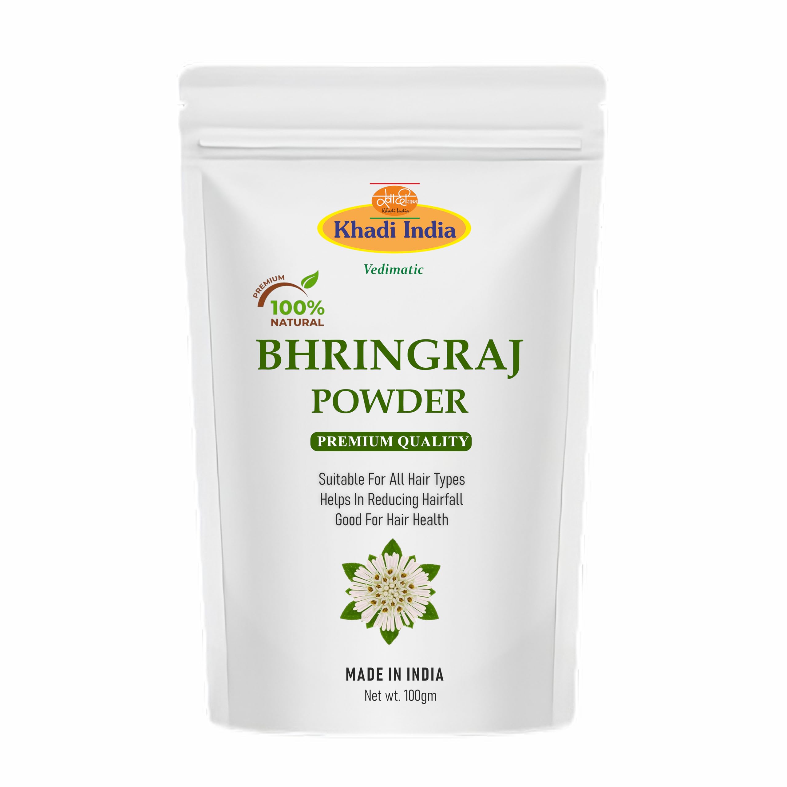 haad1100% Pure & Organic Herbal Bhringraj powder for hair - 100% Organic Fresh (100gm., BHRINGRAJ)