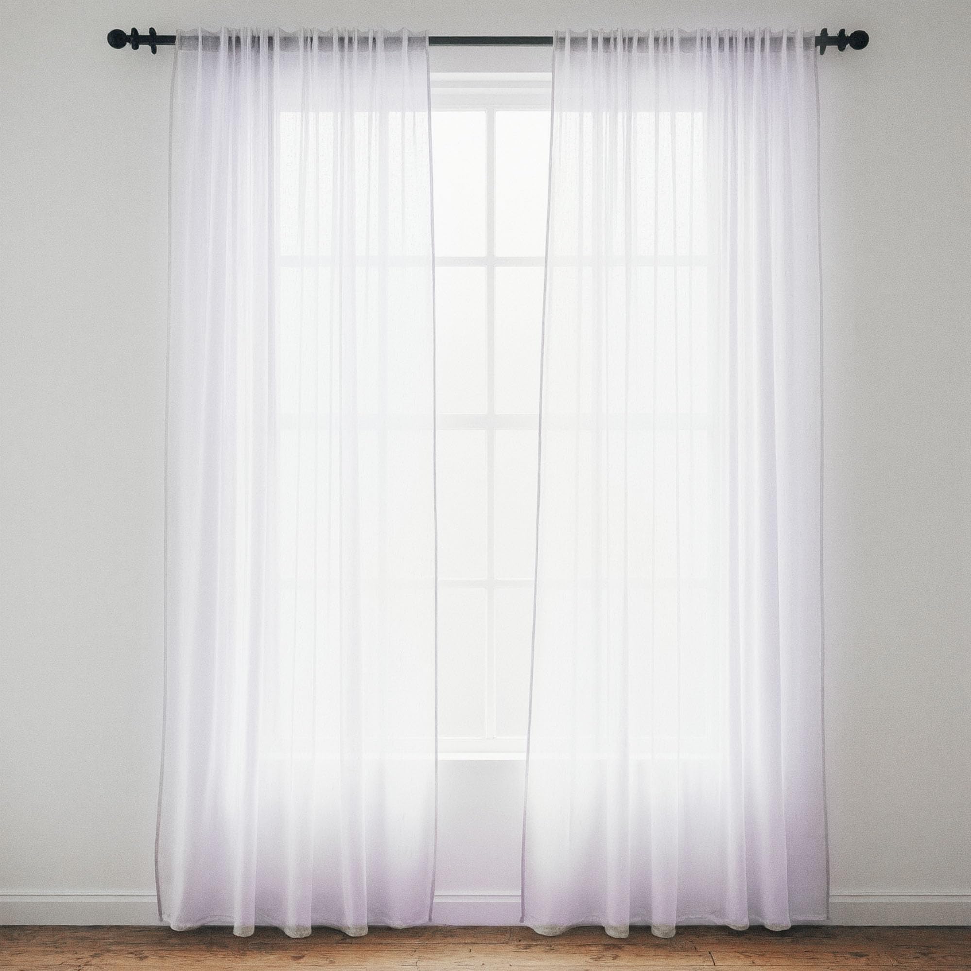 Trimming Shop White Voile Curtains 2 Panel Semi-Transparent Sheer Slot Top Curtain Pair 142 x 206cm for Window & Door Lightweight Net Curtain for Bedroom, Kitchen & Living Room โ image 1