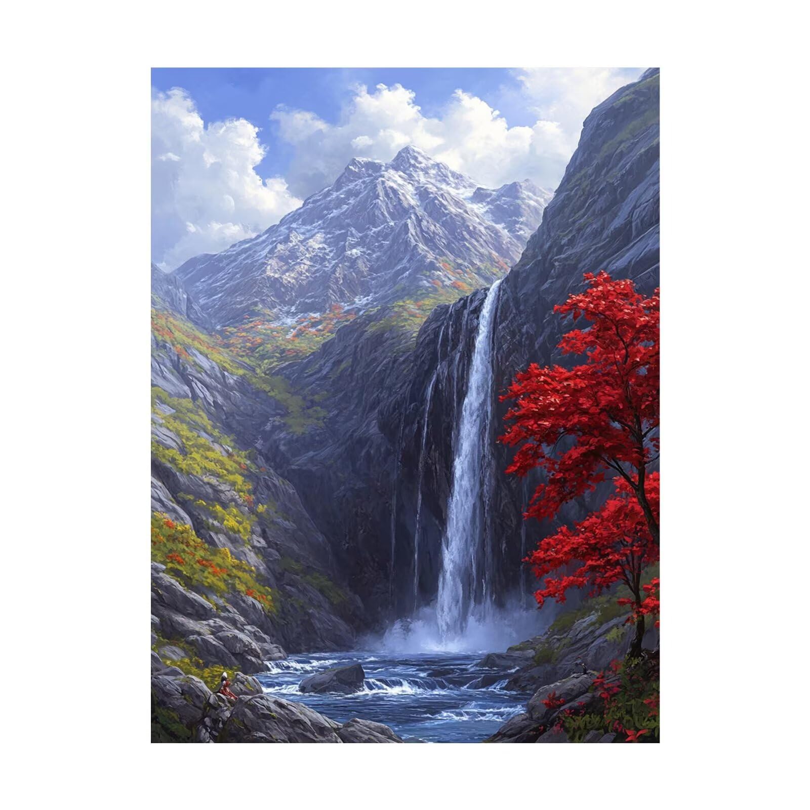 Malowanie po numerach, dla dorosłych, wodospad, zestawy do malowania po numerach, krajobraz, hobby dla dorosłych i kobiet, artykuły plastyczne, 100 x 13397 cm, sztuka ścienna, kolorowe płótno do