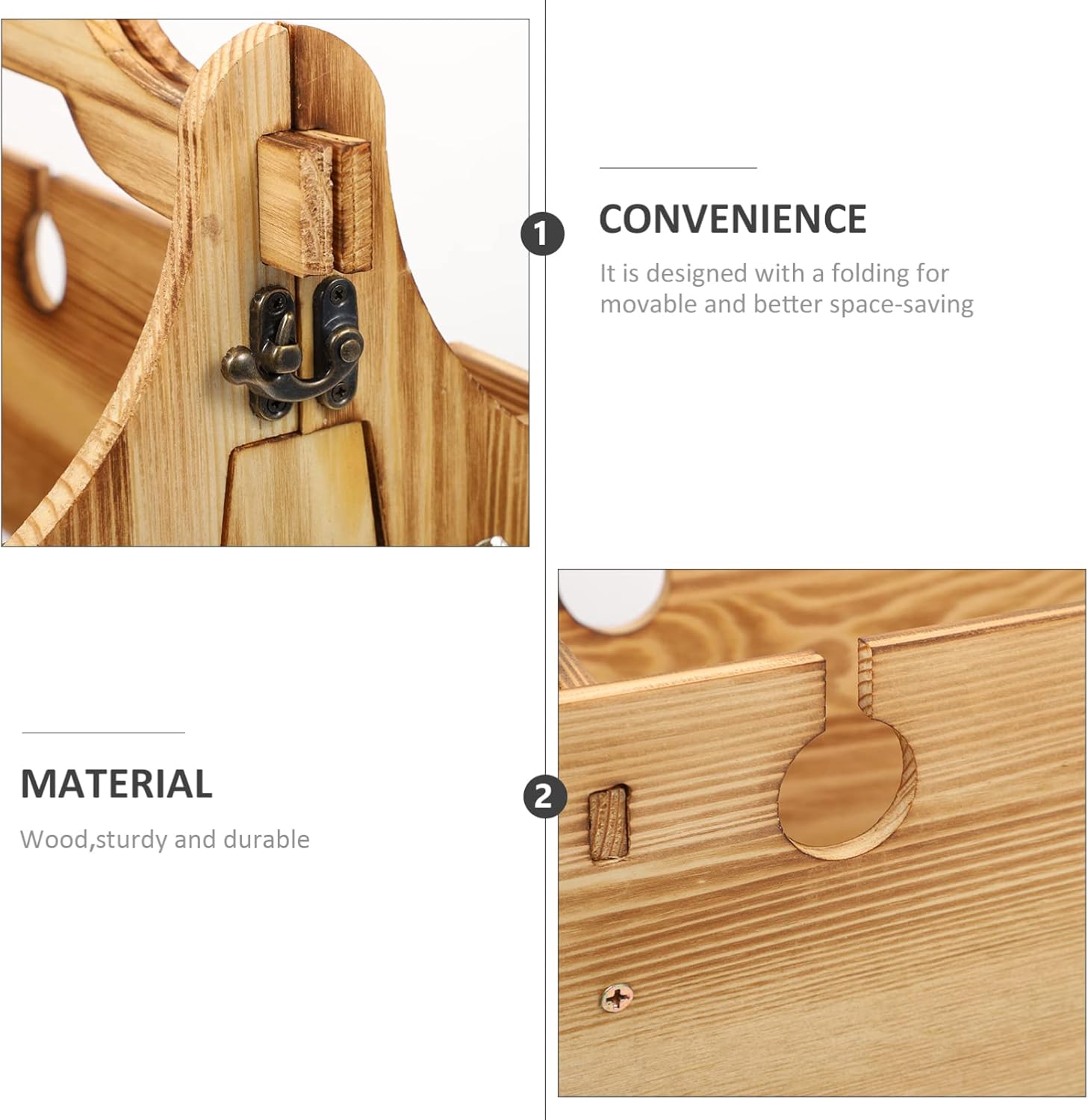 Kisangel Folding Picnic Basket Table Wooden Storage for Outdoor Events Compact Design for Picnics Camping and Backyard Gatherings