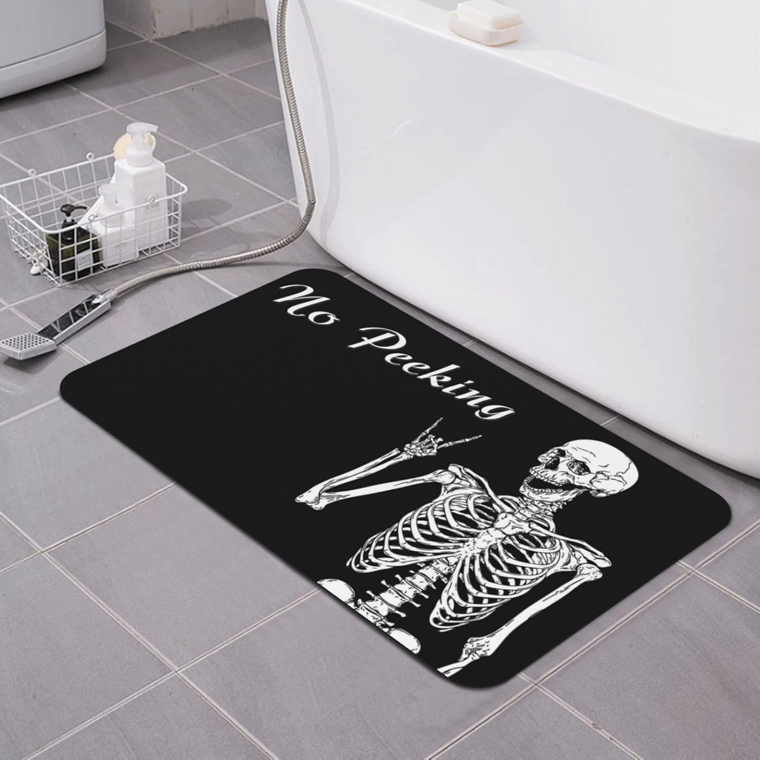 Skull Bath mats Quick Dry Absorbent Bath Rugs Rubber Non Slip Bath Mat for Bathroom Floor Tub Shower Sink 20"×31.5"