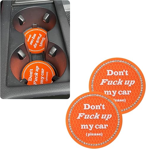 Miniatura 5 de BEYPOVK Paquete de 2 posavasos para automóvil, tapetes universales de silicona antideslizantes para automóvil, divertidos accesorios para el