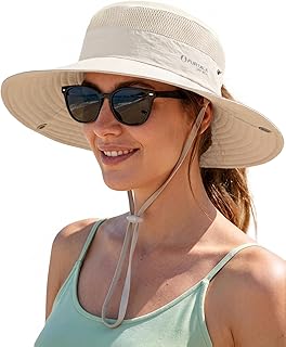 FURTALK Sun Hats for Women with Ponytail Hole Beach Hiking Summer Wide Brim Outdoor