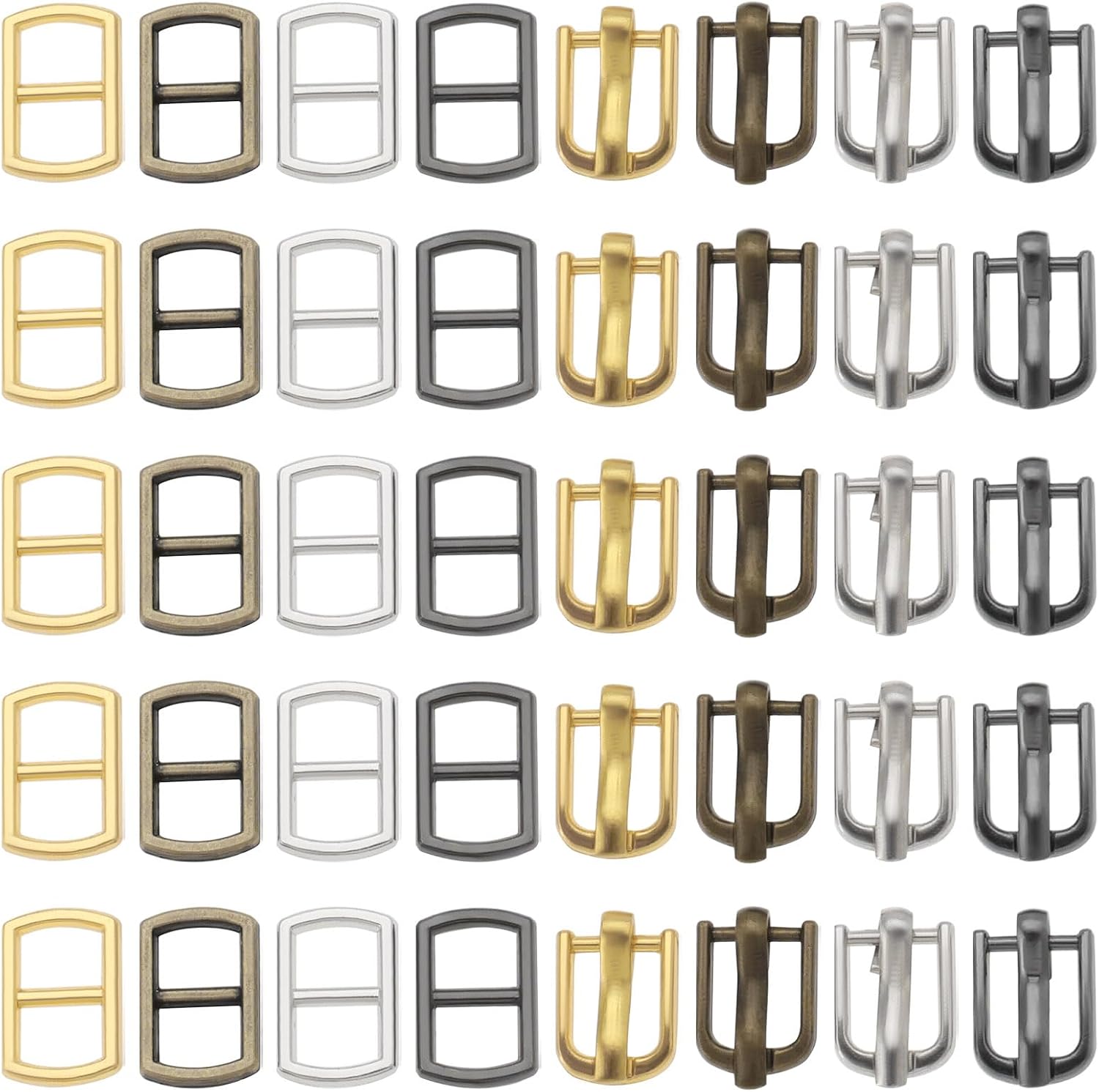 80Pcs 4.5mm/5mm Doll Mini Buckle Metal Mini Buckles Mini Dolls Belt Buckles for Doll Clothes Shoes Bags Belt Craft Accessories