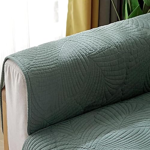 Miniatura 7 de Funda de sofá de hoja nórdica, funda de algodón para sofá modular de 1234 plazas, funda antideslizante en forma de L para niños, reposabrazos de