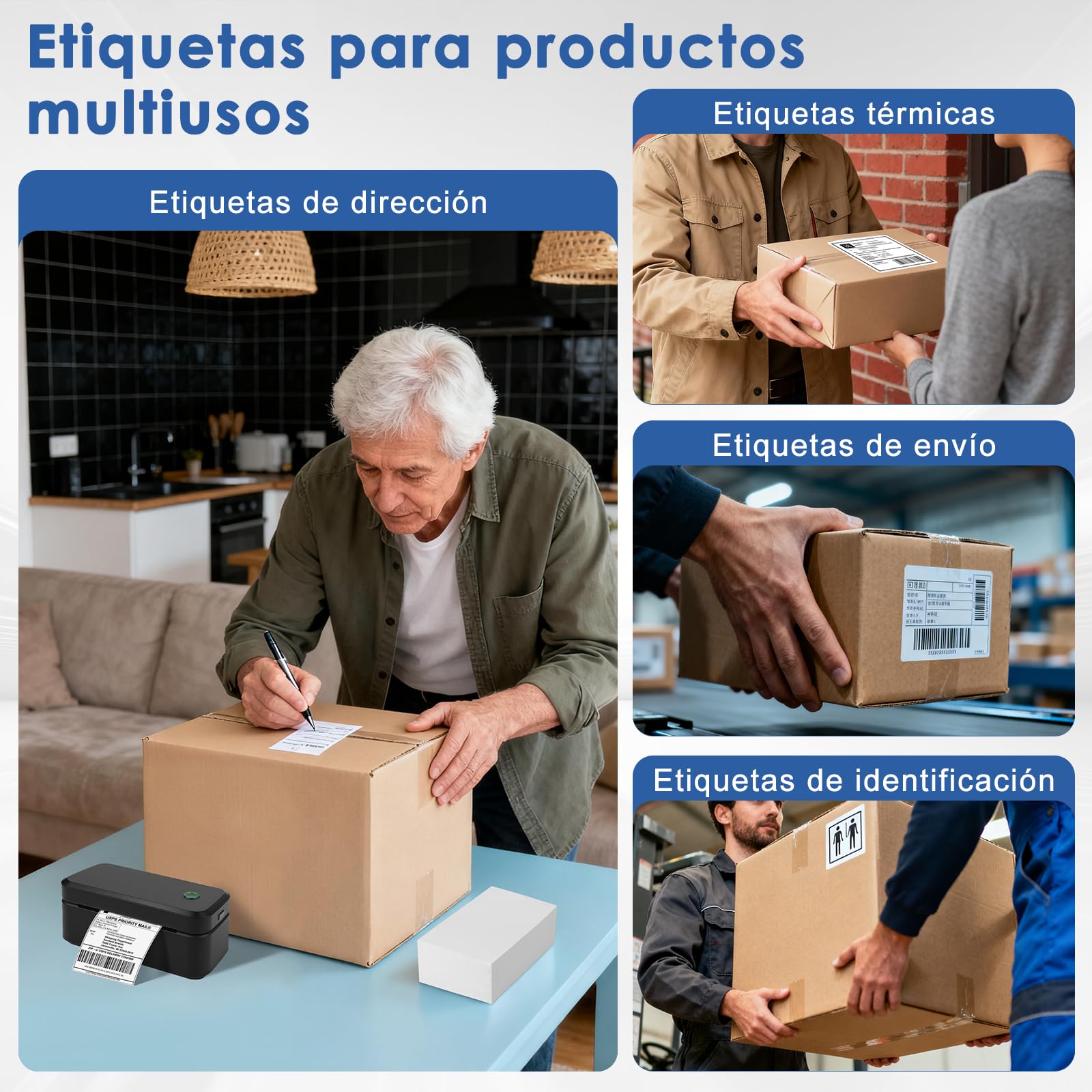 GuKKK Etiquetas Térmicas Directas de 4 "x 6", 500 Etiquetas de Dirrección Etiquetas de Envío, Etiquetas Térmicas Autoadhesivas para DHL, UPS, DPD-100 x 150 mm