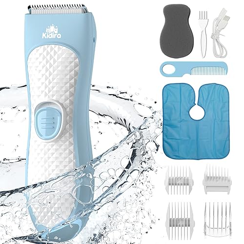 KIDIRA Baby Hair Clippers Quiet Hair Trimmer for Kids Toddler, Silent Hair Clippers for Children with Autism, Waterproof Rechargeable Cordless Ceramic Blade Haircut Kit