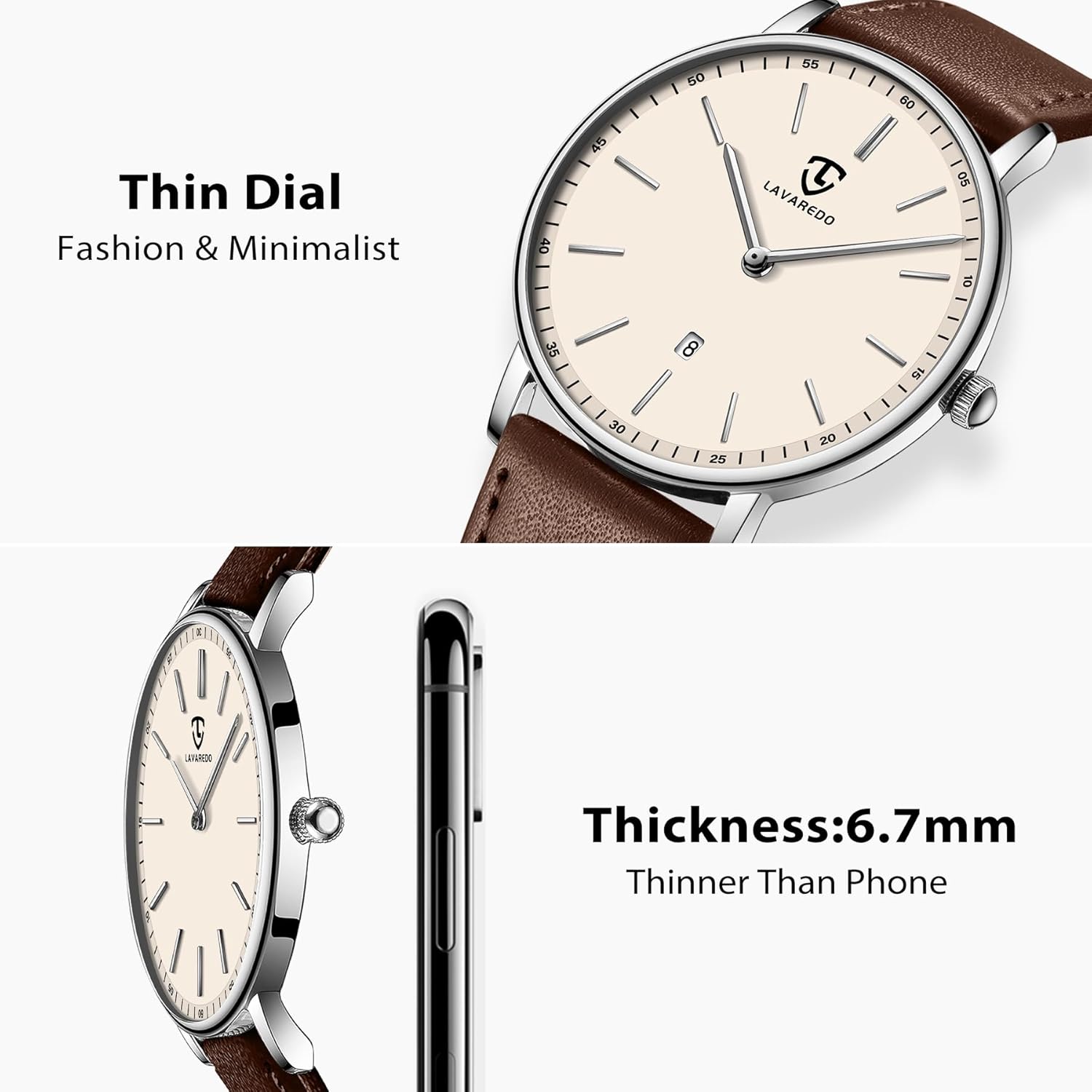 BEN NEVIS Watch, Mens Watch, Minimalist Fashion Simple Wrist Watch Analog Date with Leather Strap