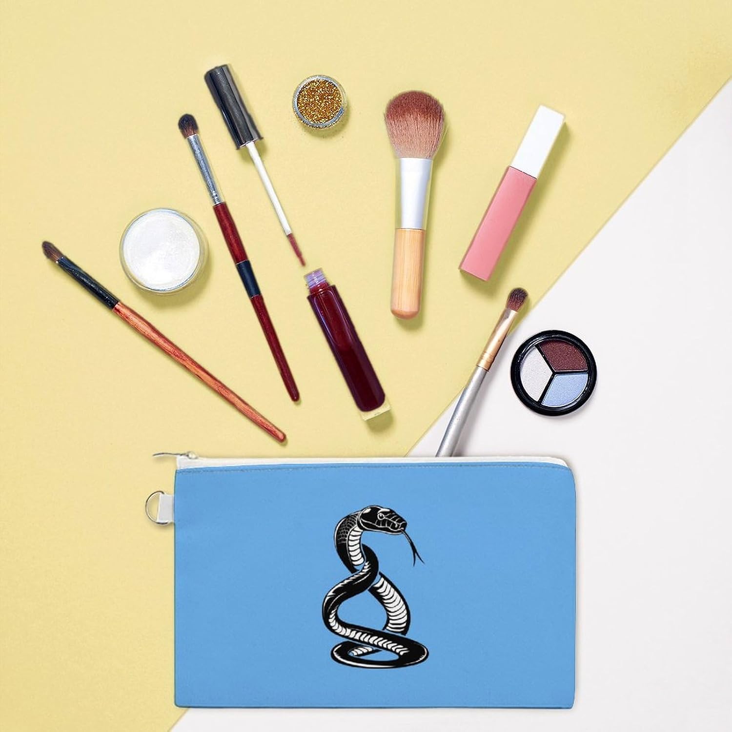 Funny Snake Coin Purse Pouch Change Holder With Zip Canvas Clutch Card Wallet for Women Men