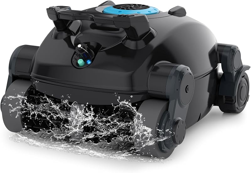 Cordless Robotic Pool Cleaner, Wall Climbing, Lightweight, Extended Battery Life, 8L Large Capacity, Advanced Dual-Motor, X1 Auto Pool Vacuum for Inground & Above Ground Pools Up to 1100 Sq.Ft, Blue