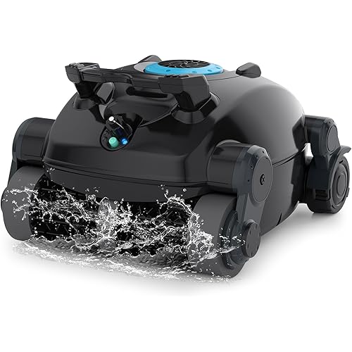 Cordless Robotic Pool Cleaner, Wall Climbing, Lightweight, Extended Battery Life, 8L Large Capacity, Advanced Dual-Motor, X1 Auto Pool Vacuum for Inground & Above Ground Pools Up to 1100 Sq.Ft, Blue