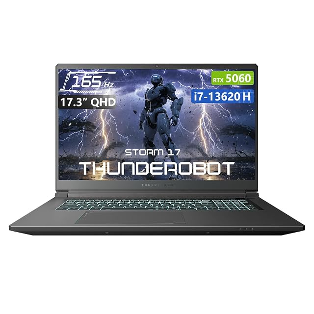 Thunderobot Storm 17 5060 Gaming Laptop 17 3 QHD 165Hz 2K Display Core i7-13620H GeForce RTX 5060 32GB
