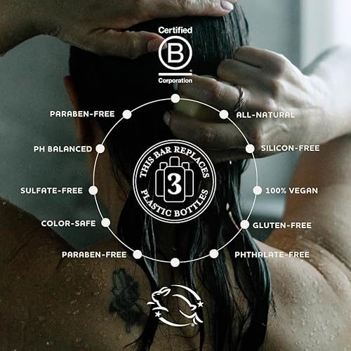 Miniatura 7 de Jack59 Vitality - Barra de champú sólido para cabello graso y cuero cabelludo con picazón, con menta, romero y lavanda, vegano, pH equilibrado,