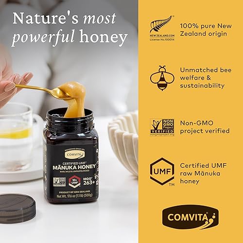Miniatura 9 de Comvita Certificado UMF 10 MGO 263 miel de manuka cruda superalimento sin OMG 88 onzas