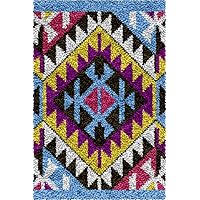 Knüpfteppich Set Kaktus Motiv - DIY Teppich Knüpfen 52x38 Cm