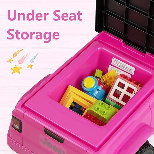 Miniatura 6 de OLAKIDS Auto de empuje para montar en Jeep con licencia de pie a suelo con sonido del motor, bocina, almacenamiento debajo del asiento, juguete de