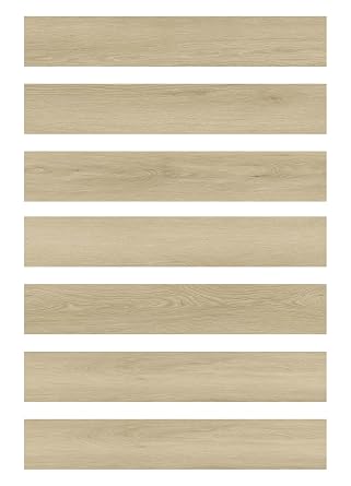 FloorPops 36-in by 6-in Light Oak Peel and Stick Wood Floor Planks, Pack of 7 Tiles, FPW6158