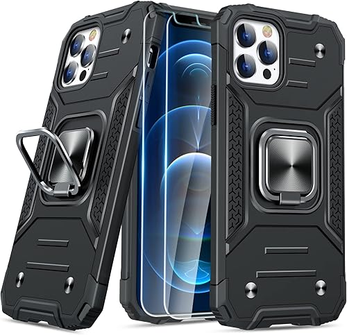 Miniatura 47 de JAME Funda para iPhone 12 Pro Max con protectores de pantalla, 2 unidades, protección contra caídas de grado militar, fundas protectoras