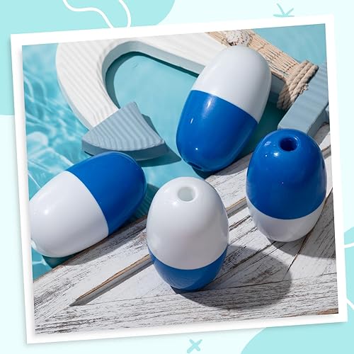 Vista 28 de Lewtemi Buoys Flotadores de cuerda marinos, 4.72 x 2.75 pulgadas, agujero de 3/5 pulgadas, marcador de pesca en aguas profundas a granel