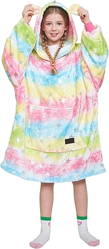 Miniatura 55 de Catalonia Rainbow Cat Oversized Blanket Hoodie Sweatshirt for Kids, Wearable Fleece Pullover with Large Front Pocket, Teen Boys Girls Gift