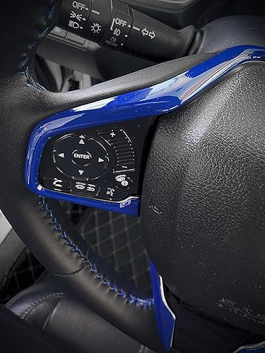 Miniatura 3 de Adhesivo decorativo para volante de automóvil, ABS, color azul, para Honda 10 generación Civic 2016 2017 2018 2019 2020 2021