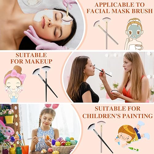 Miniatura 7 de 12 cepillos de abanico para faciales suaves y delgados para mascarillas faciales aplicador de cepillo para máscara de ácido glicólico, máscara de