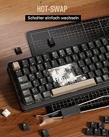 Tastatură mecanică RK ROYAL KLUDGE M100 cu ecran și buton rotativ, 96% gasket, QWERTZ cu tastatură numerică, BT, 2.4GHz, USB-C, RGB, 8000mAh, hotswap, Creamy, negru 7