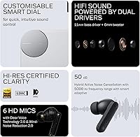 Vista 2 de CMF Buds Pro 2 Wireless Earbuds with Smart Dial, 50dB Hybrid Noise Cancelling Earbuds Wireless Bluetooth 5.3, 11mm Bass with LDAC, 6 Hi-Res Audio