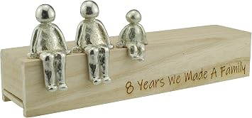 8th Anniversary Idea - 8 Years We Made A Family Metal Ornament - Choose Your Family Combination 1 Child