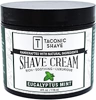 Vista 1 de Taconic Shave, Crema de afeitado totalmente natural – Crema de afeitar altamente concentrada para hombres y mujeres – 4 oz. Crema de afeitar