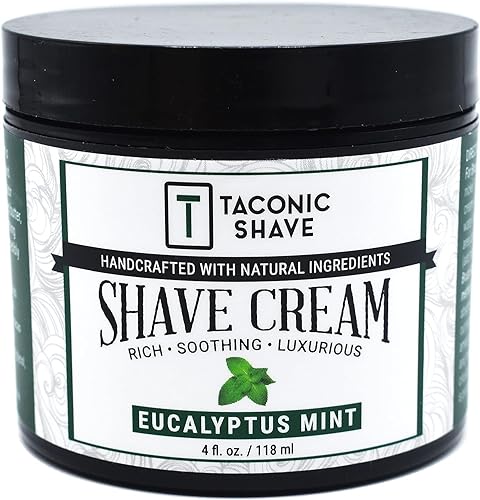 Taconic Shave, Crema de afeitado totalmente natural – Crema de afeitar altamente concentrada para hombres y mujeres – 4 oz. Crema de afeitar