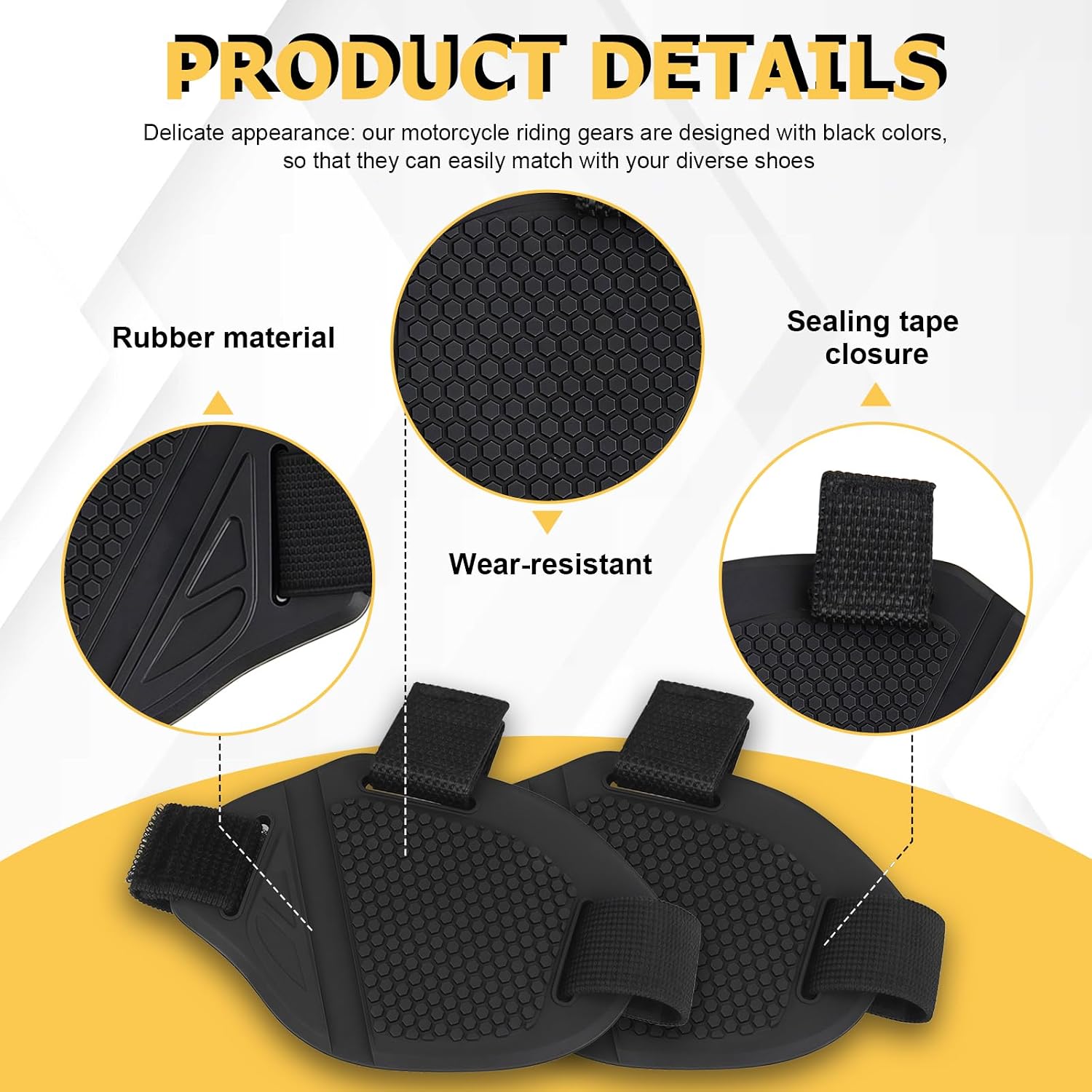 2Pcs Motorcycle Shift Pad, Anti-Slip Rubber Motorcycle Boot Cover (2)
