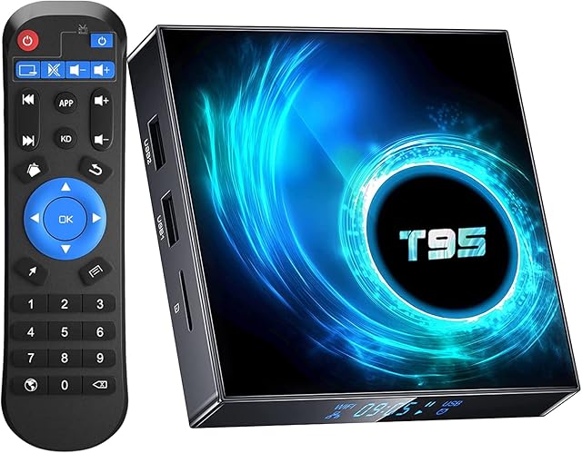 EASYTONE Android TV Box 10.0, T95 Android TV Box 4GB RAM 64GB ROM H616 Quad-Core CPU Smart TV Box Supports 2.4/5G WiFi Ethernet BT4.0 4K 6K Ultra HD Output H.265 Decoding Android Box TV