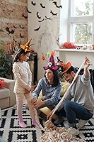 Vista 5 de CHOIEO 6 diademas de sombrero de bruja de Halloween – Calabaza araña murciélago diademas Cosplay disfraz