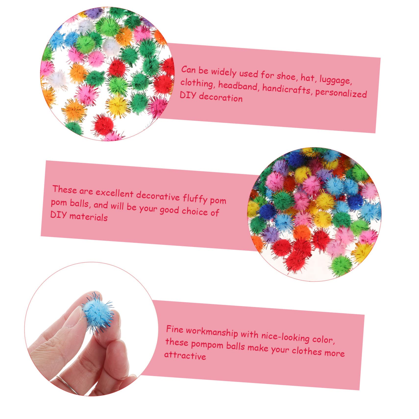 STOBOK 5000 Stück Weihnachtsdekoration Pompons Plüsch Bommel Puffbällchen zum Basteln DIY Kleidung Bommel Mini-Pompons zum Basteln kleine Pompons zum Basteln Schüttgut Kunsthandwerk
