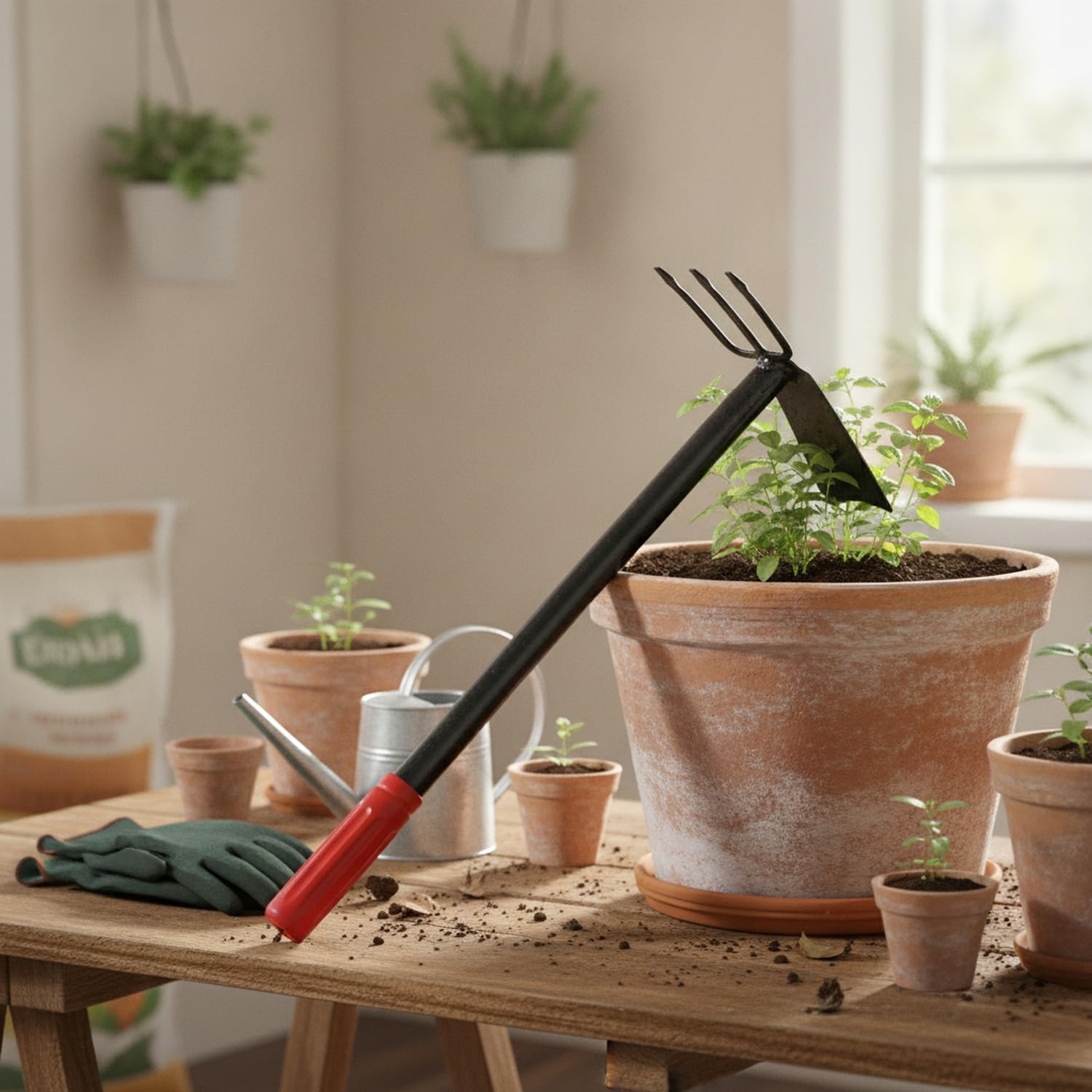 Zappa da Giardino con Manico in Acciaio al Manganese e Legno per la Lavorazione del Terreno.