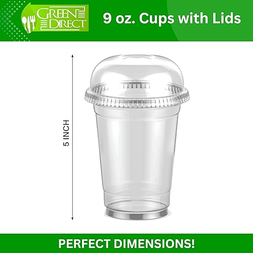 Vista 27 de Green Direct Vasos de plástico desechables transparentes de 8 onzas con tapas para café helado, té de burbujas Boba, bebidas frías y batidos