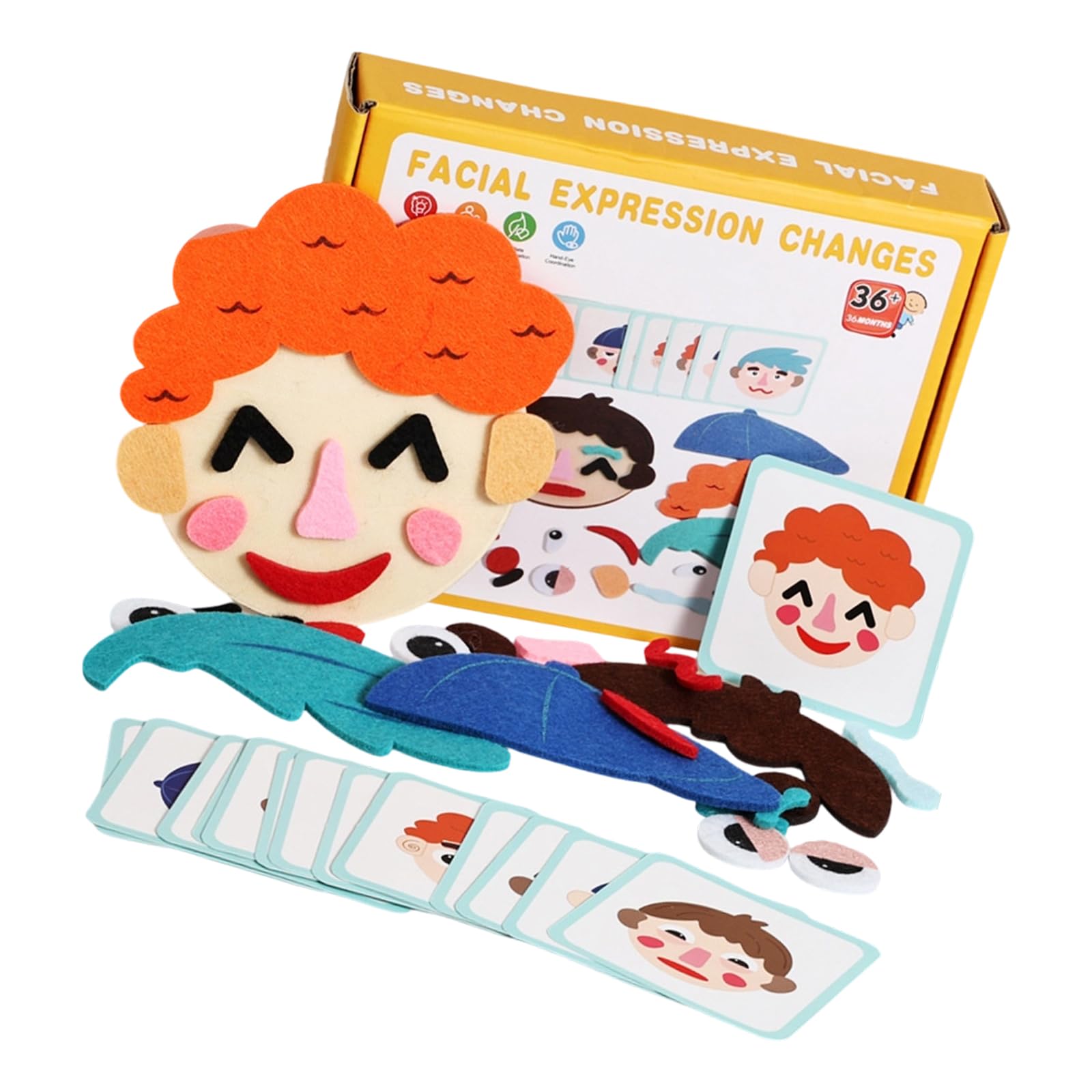Morbido feltro emozione apprendimento gioco bambini faccia puzzle per lo sviluppo cognitivo e legame familiare emozione espressione giocattolo apprendimento